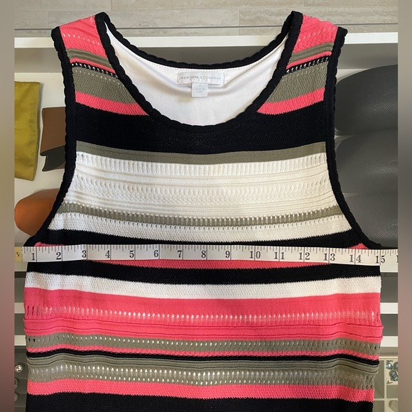 New York & Company Black and White Sheath Midi Dress Halter Sleeveless - Picture 5 of 7